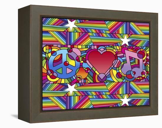 Peace Love Music D-Howie Green-Framed Premier Image Canvas