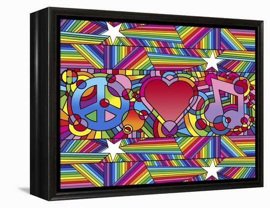 Peace Love Music D-Howie Green-Framed Premier Image Canvas