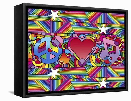 Peace Love Music D-Howie Green-Framed Premier Image Canvas