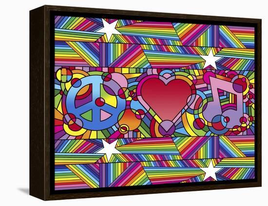 Peace Love Music D-Howie Green-Framed Premier Image Canvas