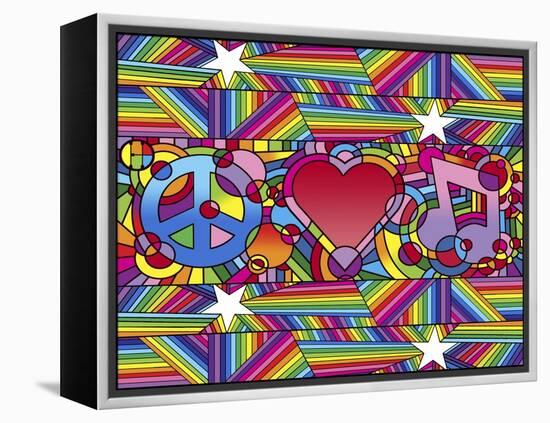 Peace Love Music D-Howie Green-Framed Premier Image Canvas