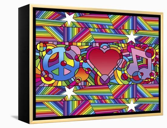 Peace Love Music D-Howie Green-Framed Premier Image Canvas