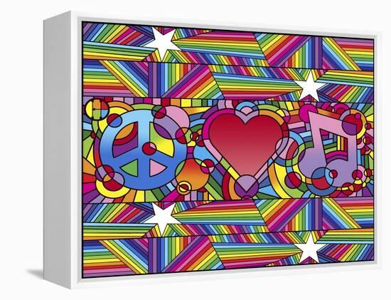 Peace Love Music D-Howie Green-Framed Premier Image Canvas