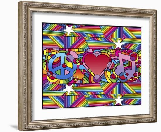 Peace Love Music D-Howie Green-Framed Giclee Print