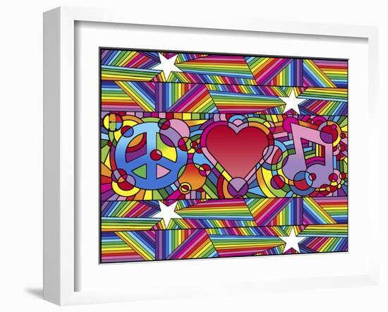 Peace Love Music D-Howie Green-Framed Giclee Print