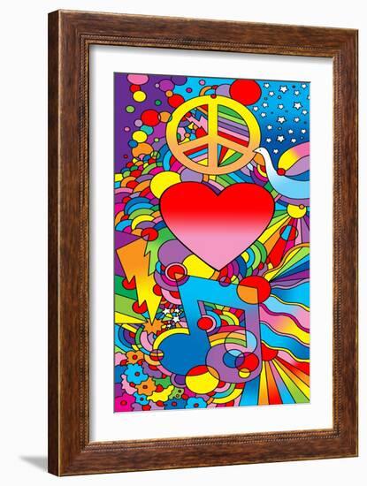 Peace Love Music-Howie Green-Framed Giclee Print