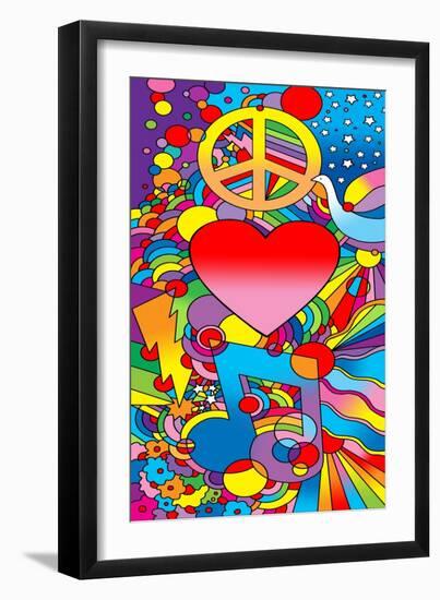 Peace Love Music-Howie Green-Framed Giclee Print