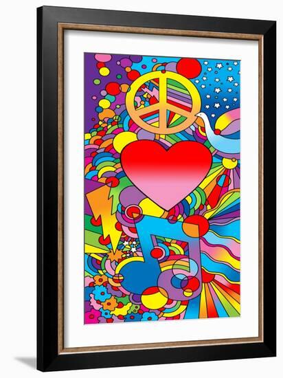 Peace Love Music-Howie Green-Framed Giclee Print