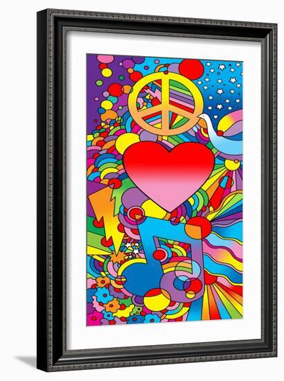 Peace Love Music-Howie Green-Framed Giclee Print