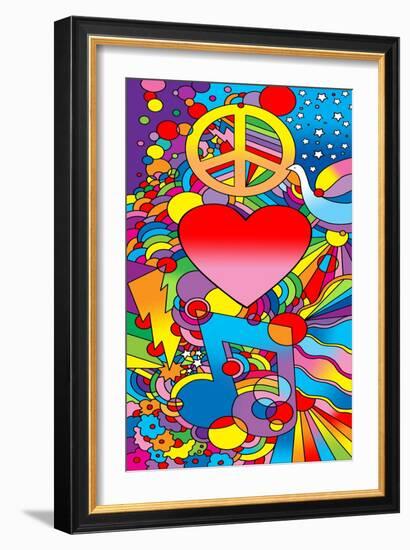 Peace Love Music-Howie Green-Framed Giclee Print