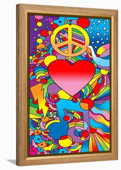 Peace Love Music-Howie Green-Framed Premier Image Canvas