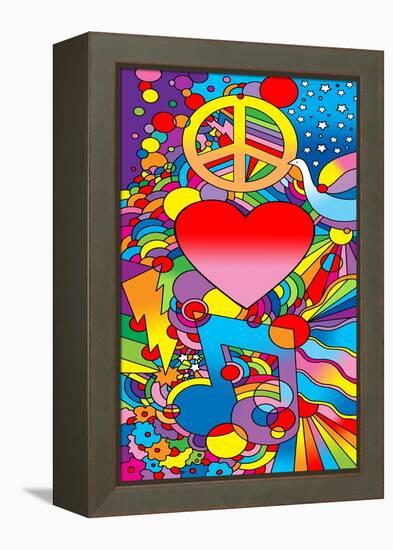 Peace Love Music-Howie Green-Framed Premier Image Canvas