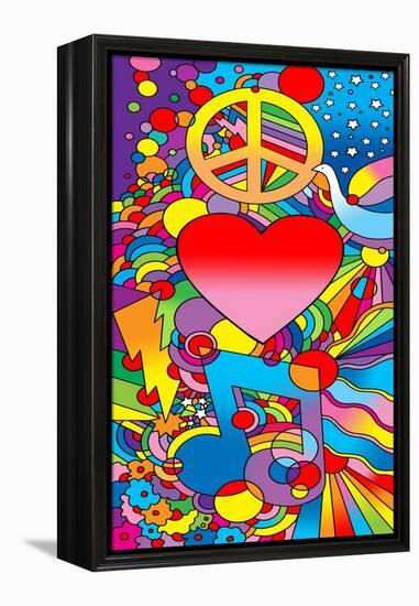 Peace Love Music-Howie Green-Framed Premier Image Canvas