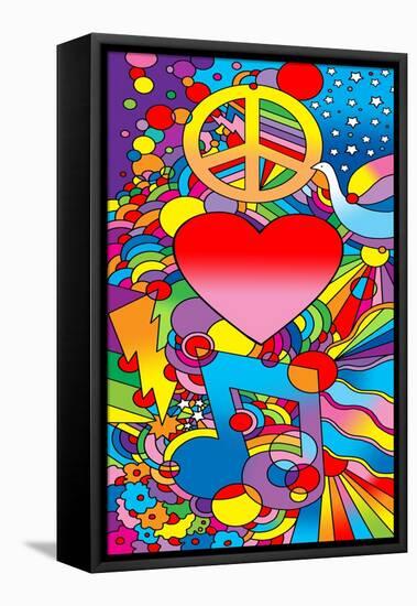 Peace Love Music-Howie Green-Framed Premier Image Canvas