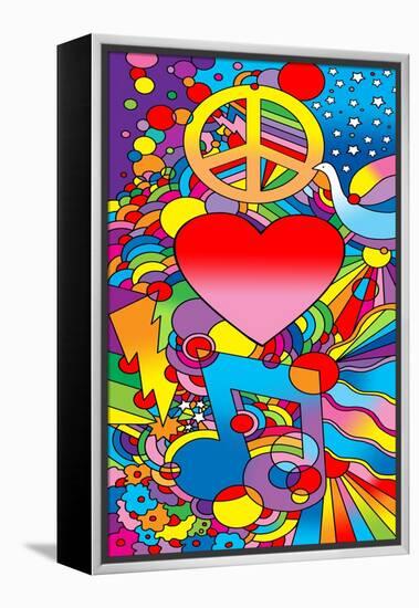 Peace Love Music-Howie Green-Framed Premier Image Canvas