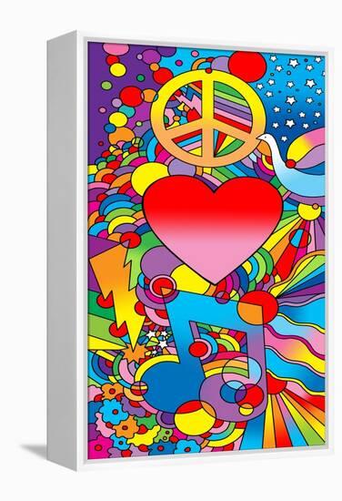 Peace Love Music-Howie Green-Framed Premier Image Canvas