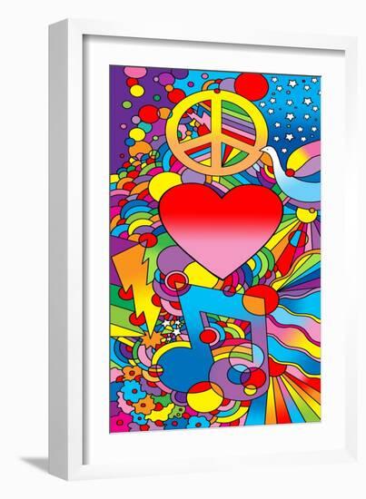 Peace Love Music-Howie Green-Framed Premium Giclee Print
