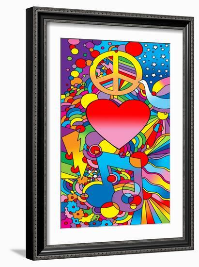 Peace Love Music-Howie Green-Framed Premium Giclee Print