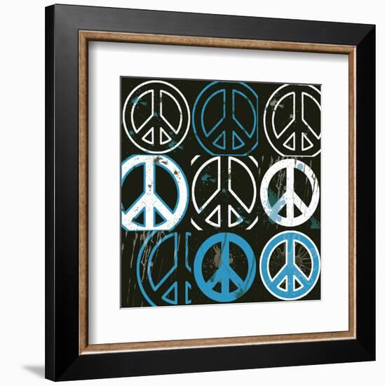 Peace Mantra (blue)-Erin Clark-Framed Art Print