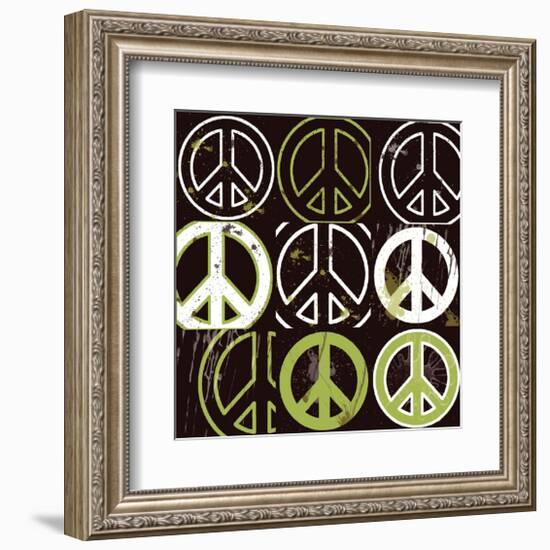 Peace Mantra (green)-Erin Clark-Framed Giclee Print