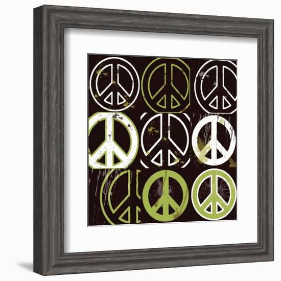 Peace Mantra (green)-Erin Clark-Framed Giclee Print