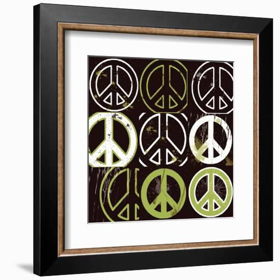 Peace Mantra (green)-Erin Clark-Framed Giclee Print