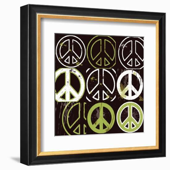 Peace Mantra (green)-Erin Clark-Framed Giclee Print