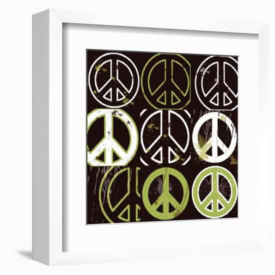 Peace Mantra (green)-Erin Clark-Framed Giclee Print