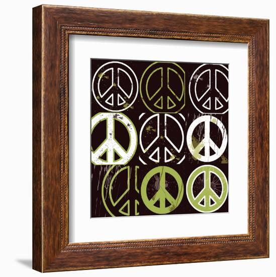 Peace Mantra (green)-Erin Clark-Framed Art Print