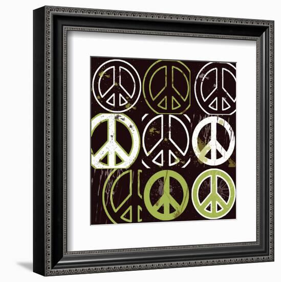 Peace Mantra (green)-Erin Clark-Framed Art Print