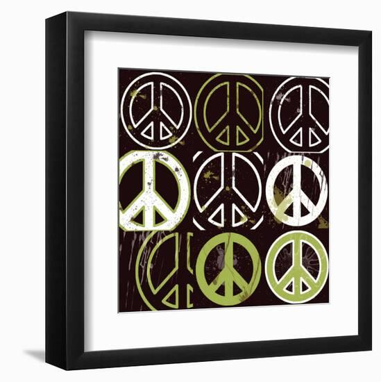 Peace Mantra (green)-Erin Clark-Framed Art Print