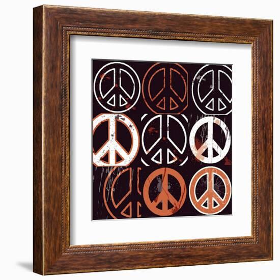 Peace Mantra (orange)-Erin Clark-Framed Giclee Print