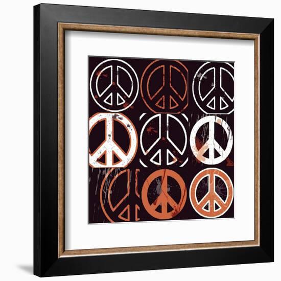 Peace Mantra (orange)-Erin Clark-Framed Giclee Print