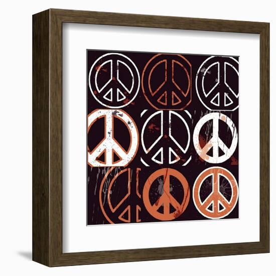 Peace Mantra (orange)-Erin Clark-Framed Giclee Print