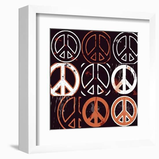 Peace Mantra (orange)-Erin Clark-Framed Giclee Print