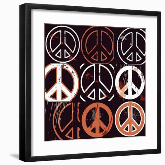 Peace Mantra (orange)-Erin Clark-Framed Giclee Print