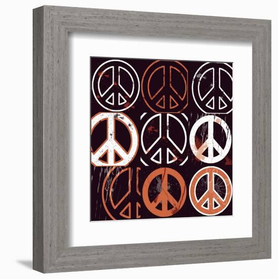 Peace Mantra (orange)-Erin Clark-Framed Art Print