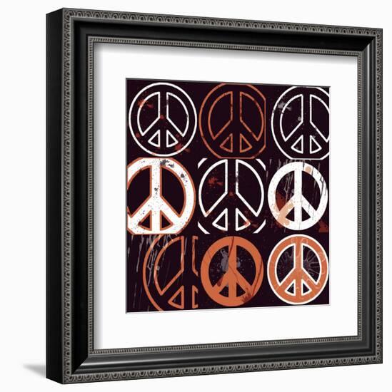 Peace Mantra (orange)-Erin Clark-Framed Art Print