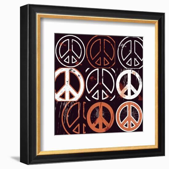 Peace Mantra (orange)-Erin Clark-Framed Art Print