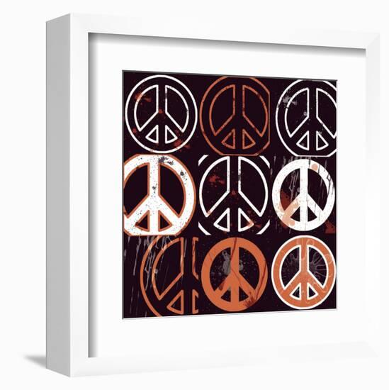 Peace Mantra (orange)-Erin Clark-Framed Art Print