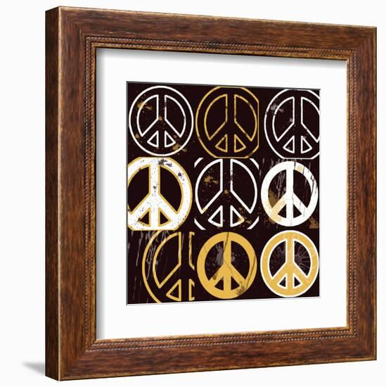 Peace Mantra (yellow)-Erin Clark-Framed Art Print