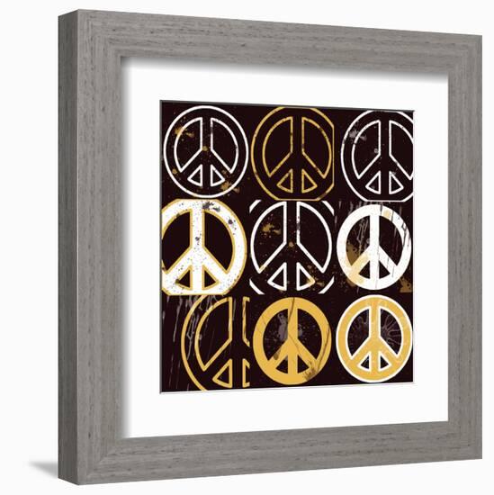 Peace Mantra (yellow)-Erin Clark-Framed Art Print