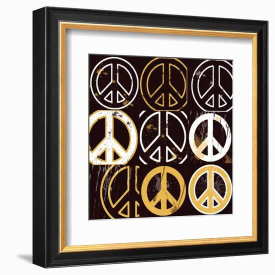 Peace Mantra (yellow)-Erin Clark-Framed Art Print