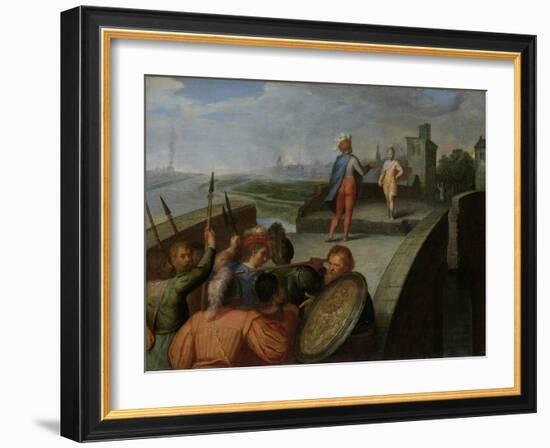 Peace Negotiations Between Julius Civilis and the Roman General Cerialis-Otto van Veen-Framed Art Print