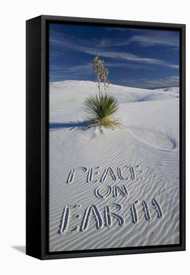 Peace on Earth Written in Sand-Darrell Gulin-Framed Premier Image Canvas