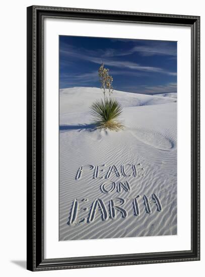 Peace on Earth Written in Sand-Darrell Gulin-Framed Photographic Print