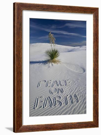 Peace on Earth Written in Sand-Darrell Gulin-Framed Photographic Print