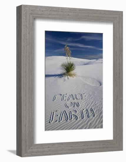 Peace on Earth Written in Sand-Darrell Gulin-Framed Photographic Print