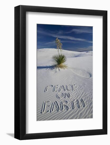 Peace on Earth Written in Sand-Darrell Gulin-Framed Photographic Print