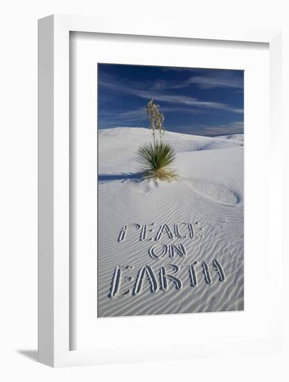 Peace on Earth Written in Sand-Darrell Gulin-Framed Photographic Print